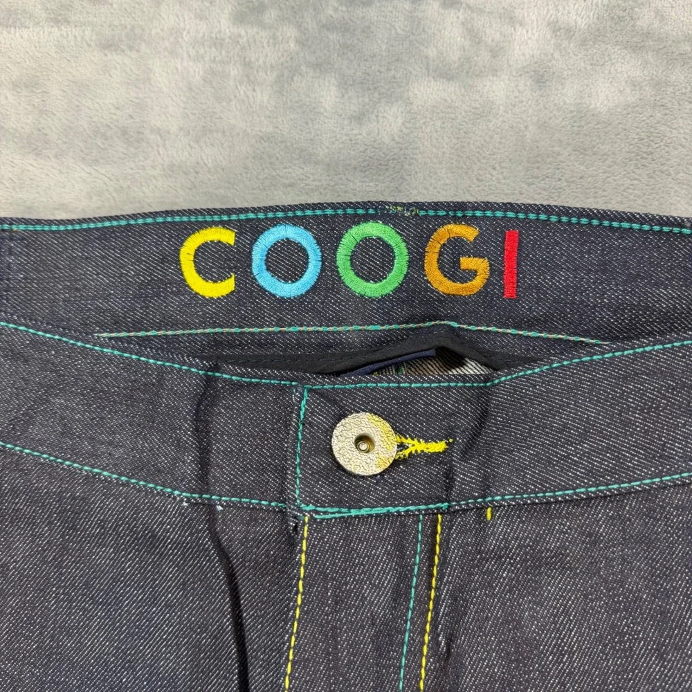 Vintage COOGI Embroidered Straight Jeans Men's 36x34 Dark Blue Denim Pants NEW